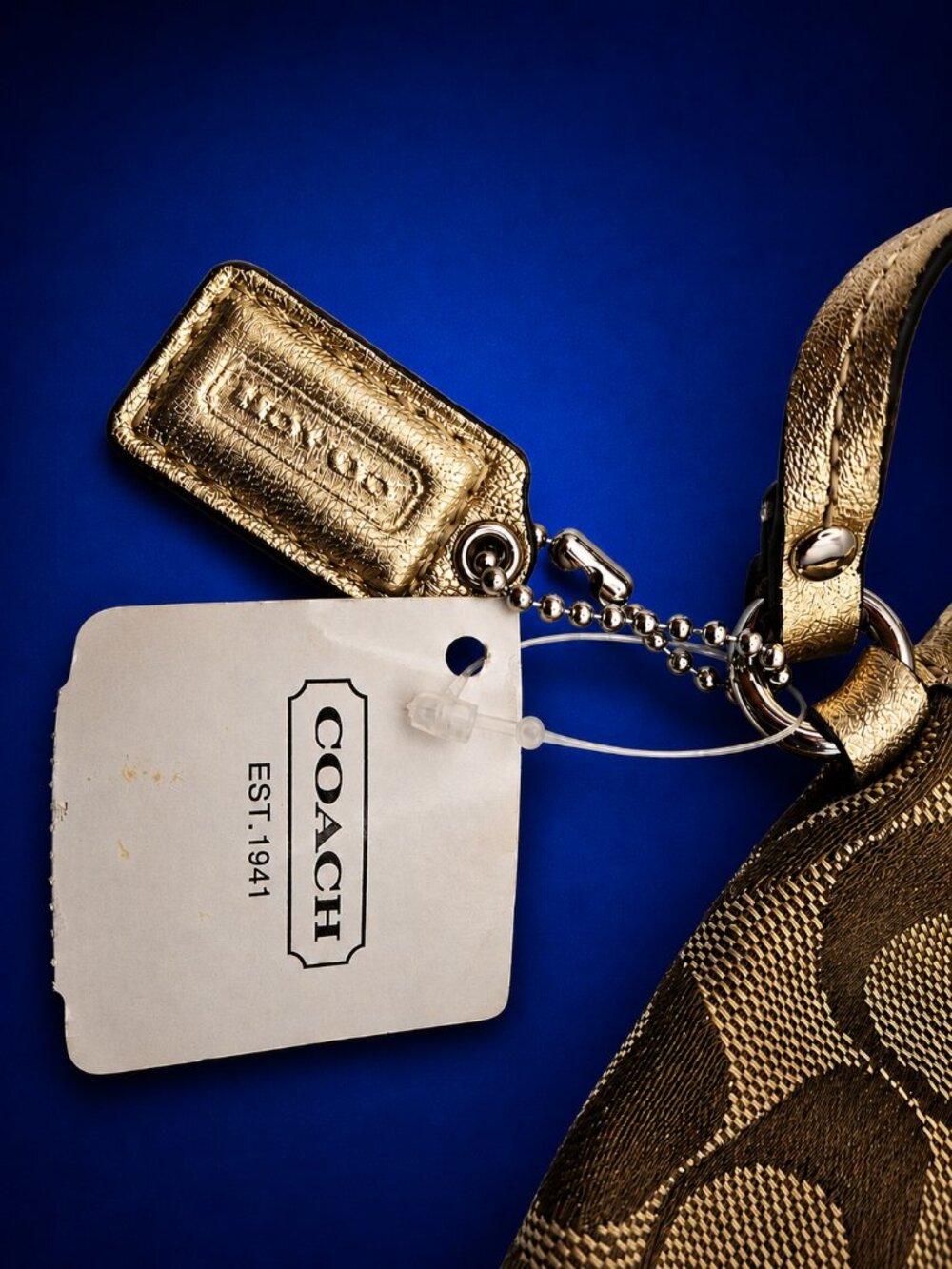 COACH Signature Monogram Jacquard Wristlet Wallet Zip Top Y2K Bag with Hang Tag - Picture 13 of 15